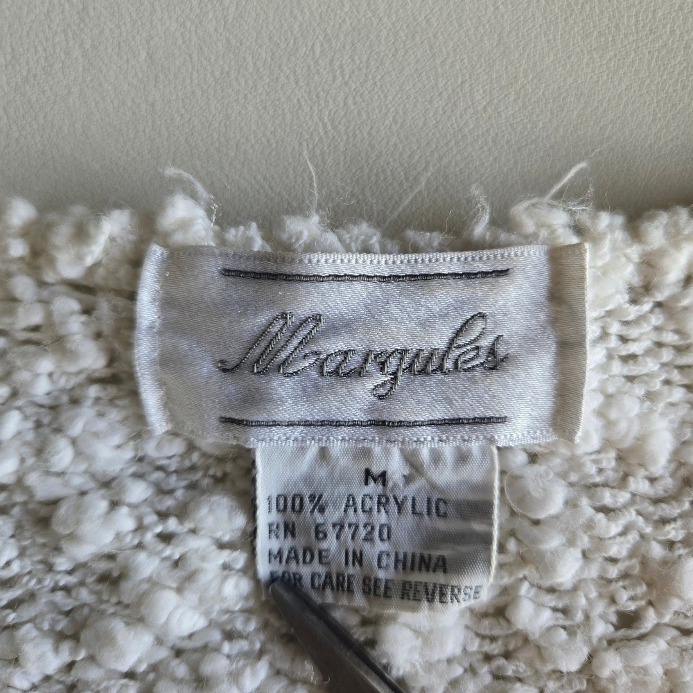 Vtg 90s Margules Floral Chenille Sweater Top Size M Cottage Pastel Grandmacore - Picture 7 of 10